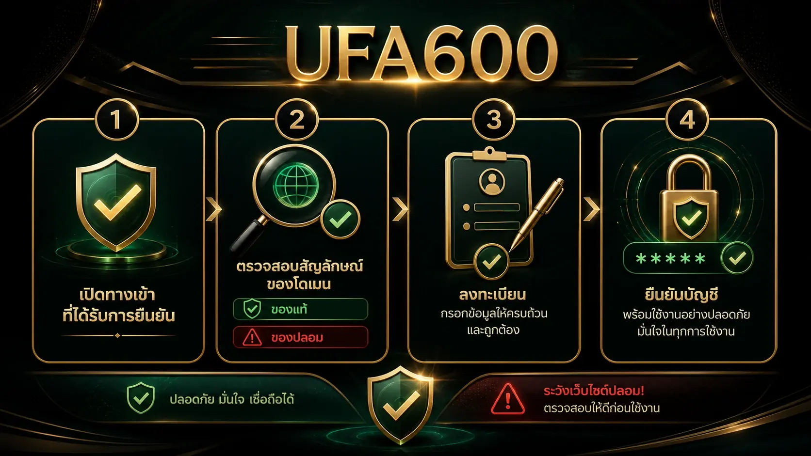 วิธีสมัครและเช็กเว็บ UFA600 ของแท้